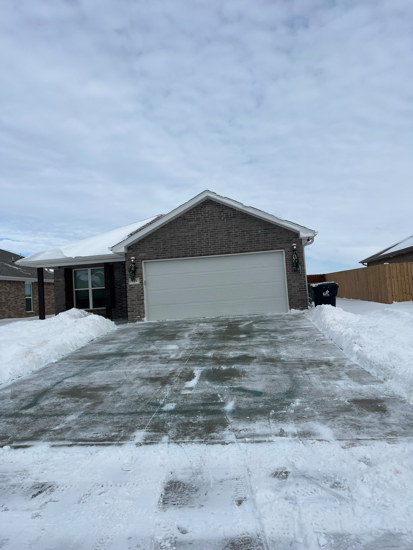 The same driveway cleared of snow